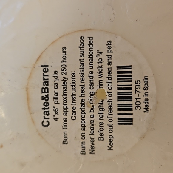 CRATE & BARREL Steel Candle Holder & Candle - Picture 6 of 11